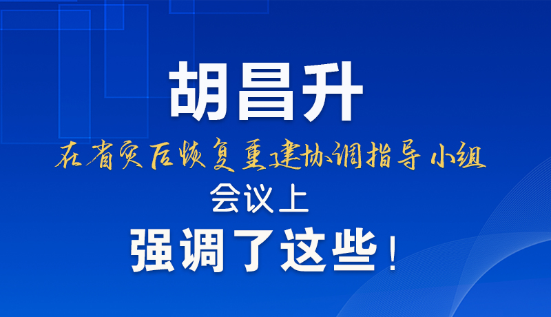 圖解|胡昌升在省災(zāi)后恢復(fù)重建協(xié)調(diào)指導(dǎo)小組會議上強(qiáng)調(diào)了這些！