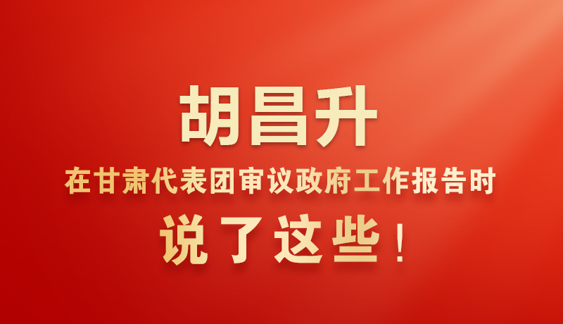 圖解|胡昌升在甘肅代表團(tuán)審議政府工作報告時說了這些！
