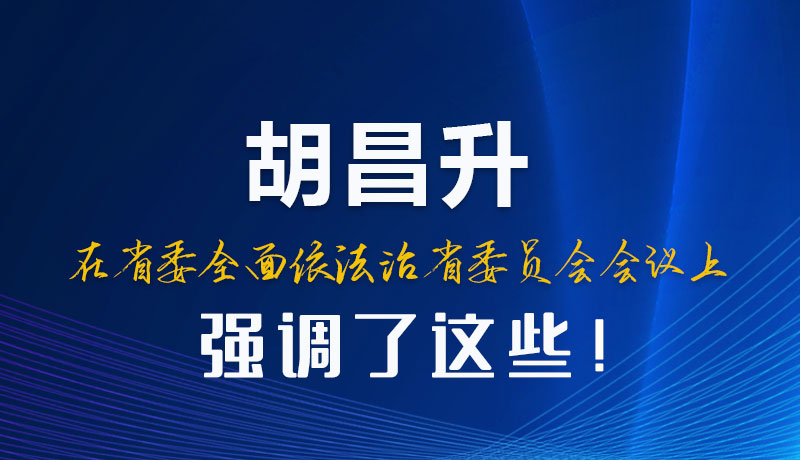 圖解|胡昌升在省委全面依法治省委員會(huì)會(huì)議上強(qiáng)調(diào)了這些！